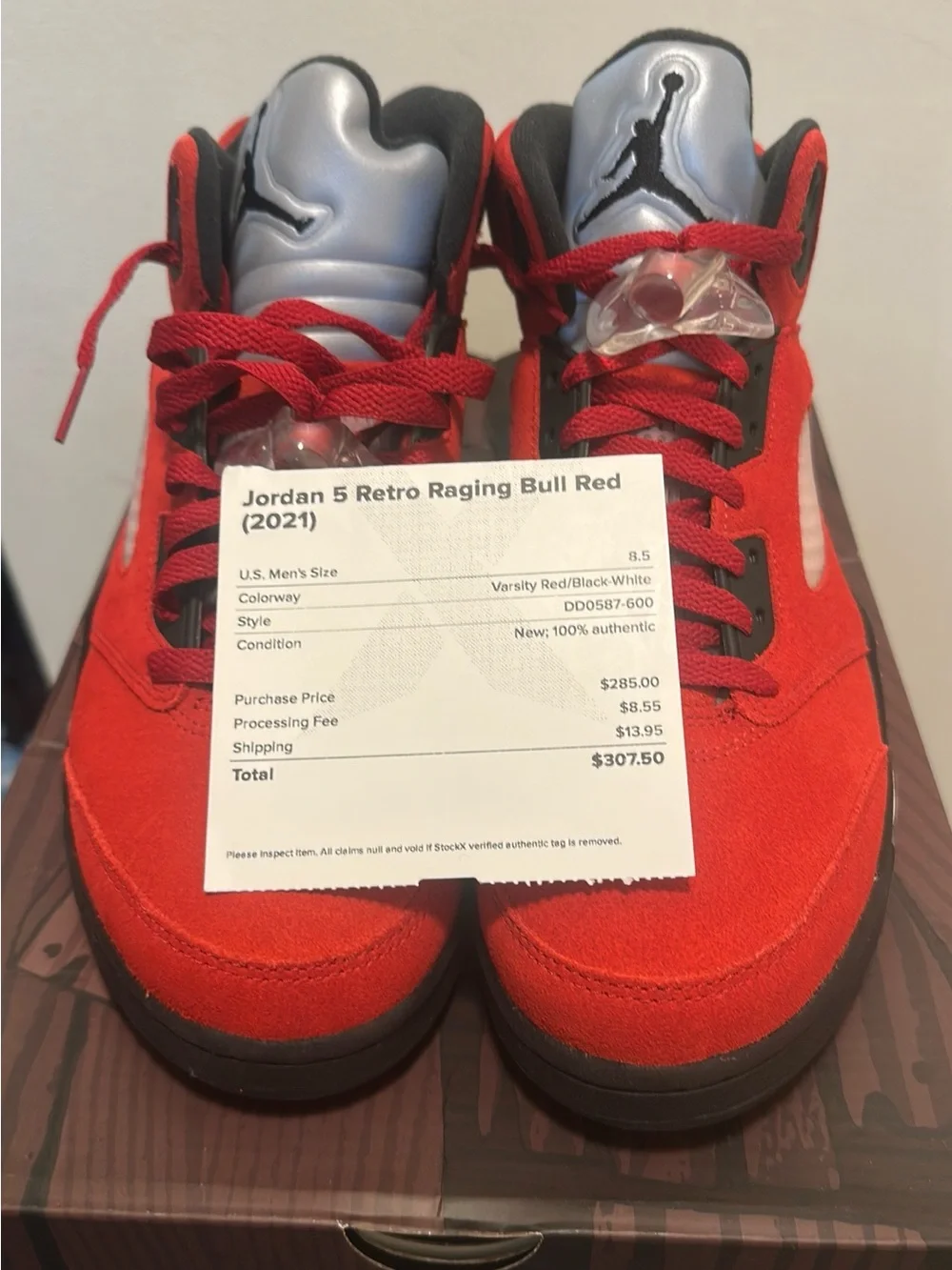 2021 Jordan five retro raging Bull red